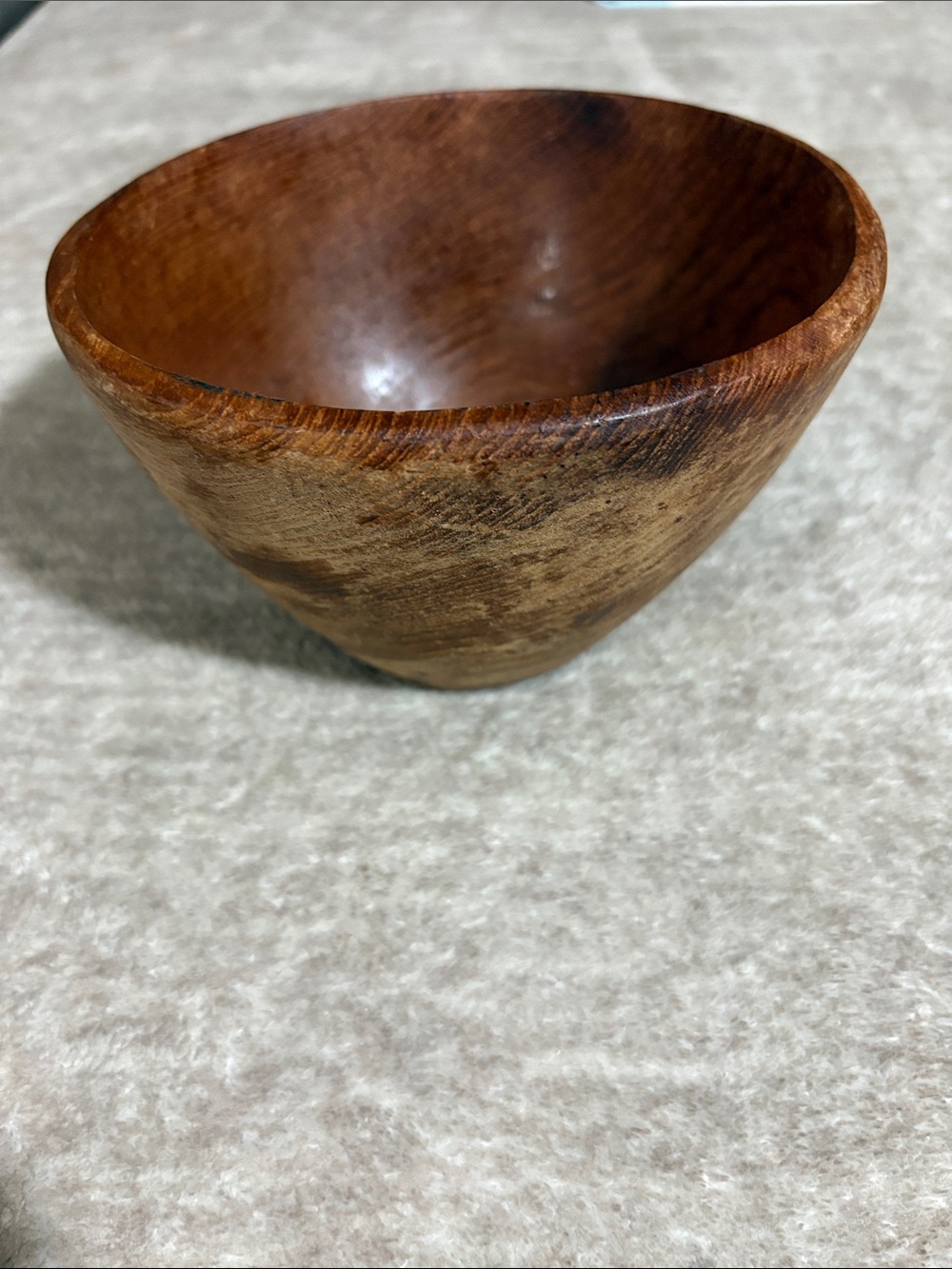 Teak wood Hand-Turned Wooden Dining Bowl - Brown Organic Aesthetic Vintage